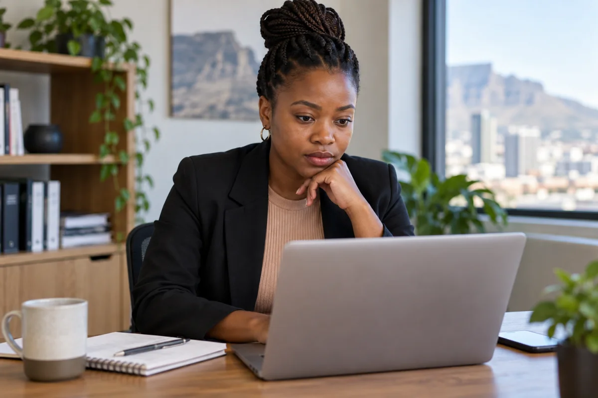 An applicant checking a South African government vacancy circular and form
