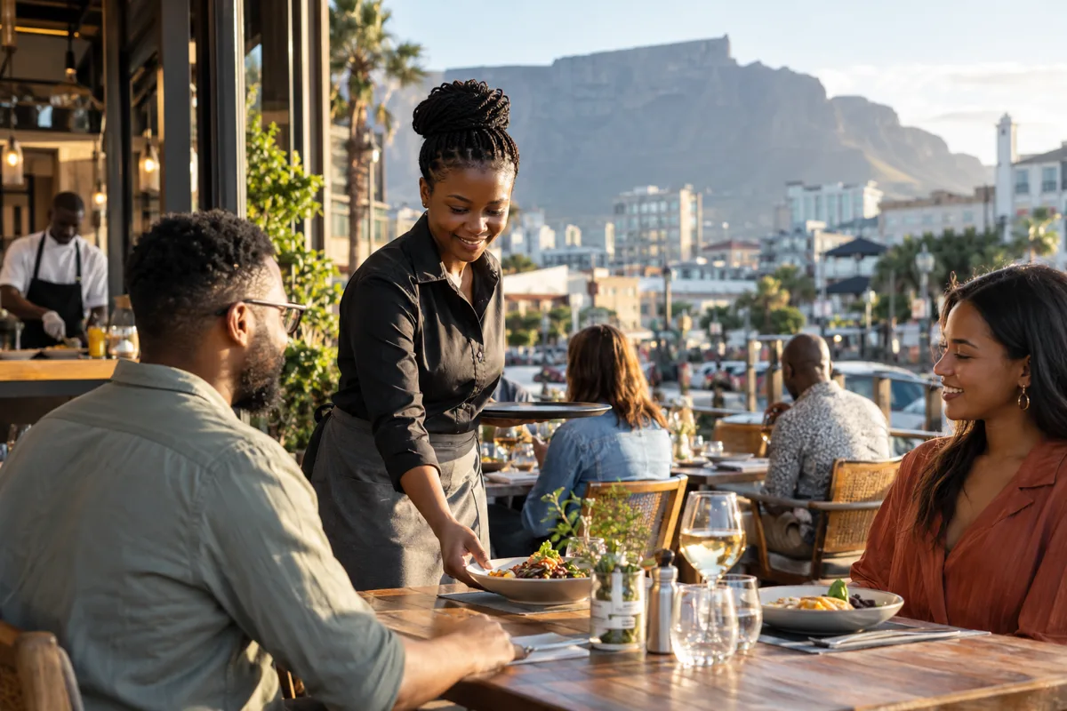 South African hospitality applicant reviewing a hotel rota and career opportunity