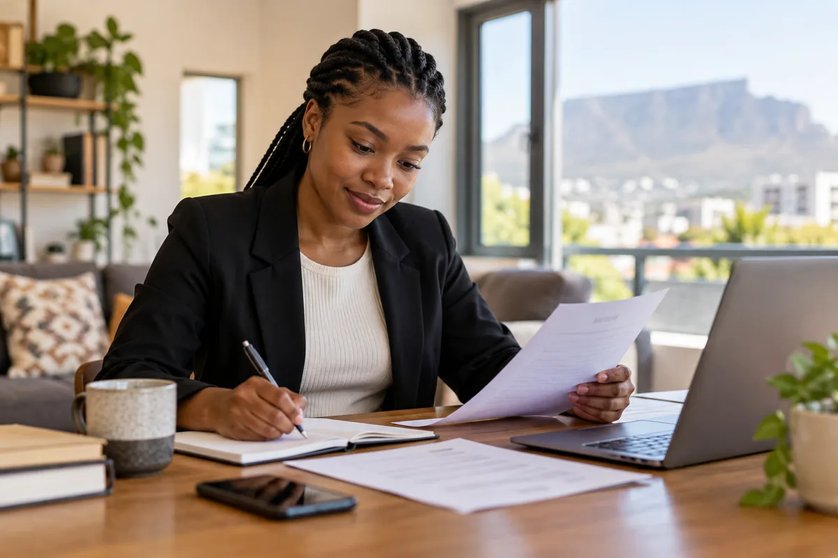 A South African applicant organising reference contacts and employment records