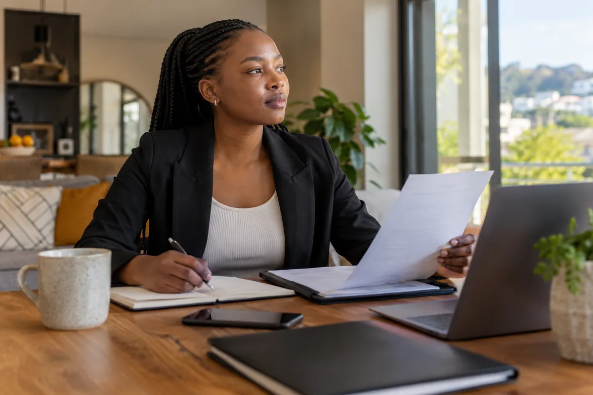 A South African employee preparing a resignation letter and handover notes