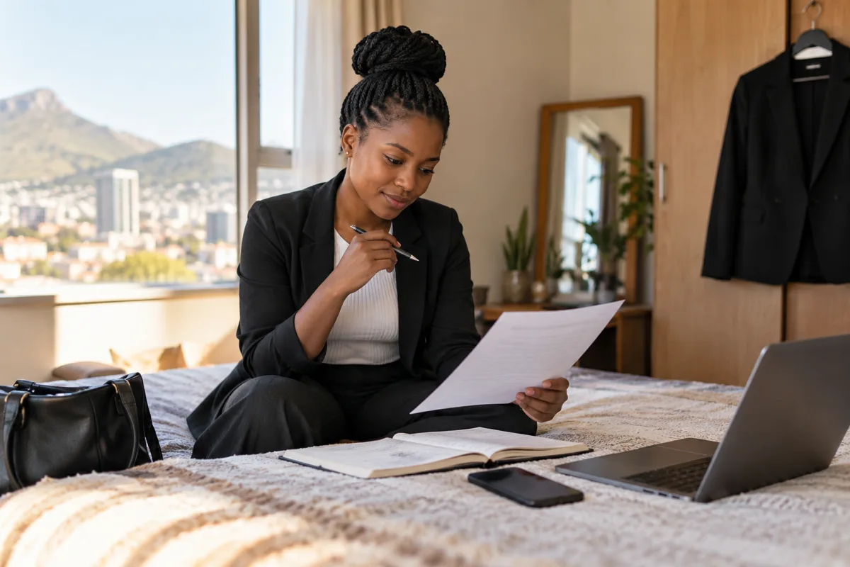 South African applicant updating a CV and planning a return to work